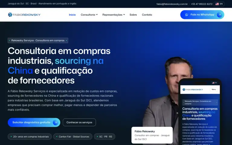 Site de Fábio Rekowsky em português e inglês