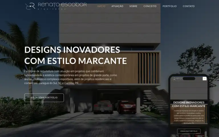 Página inicial do site de Renato Escobar Arquitetos